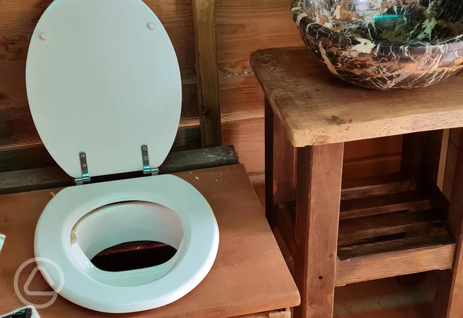 Camping pod private toilets