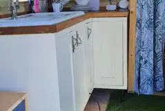Camping pod kitchen area