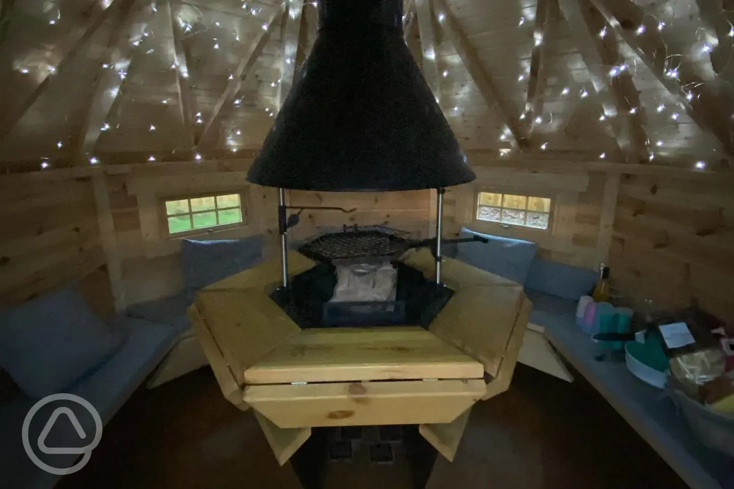 BBQ hut interior