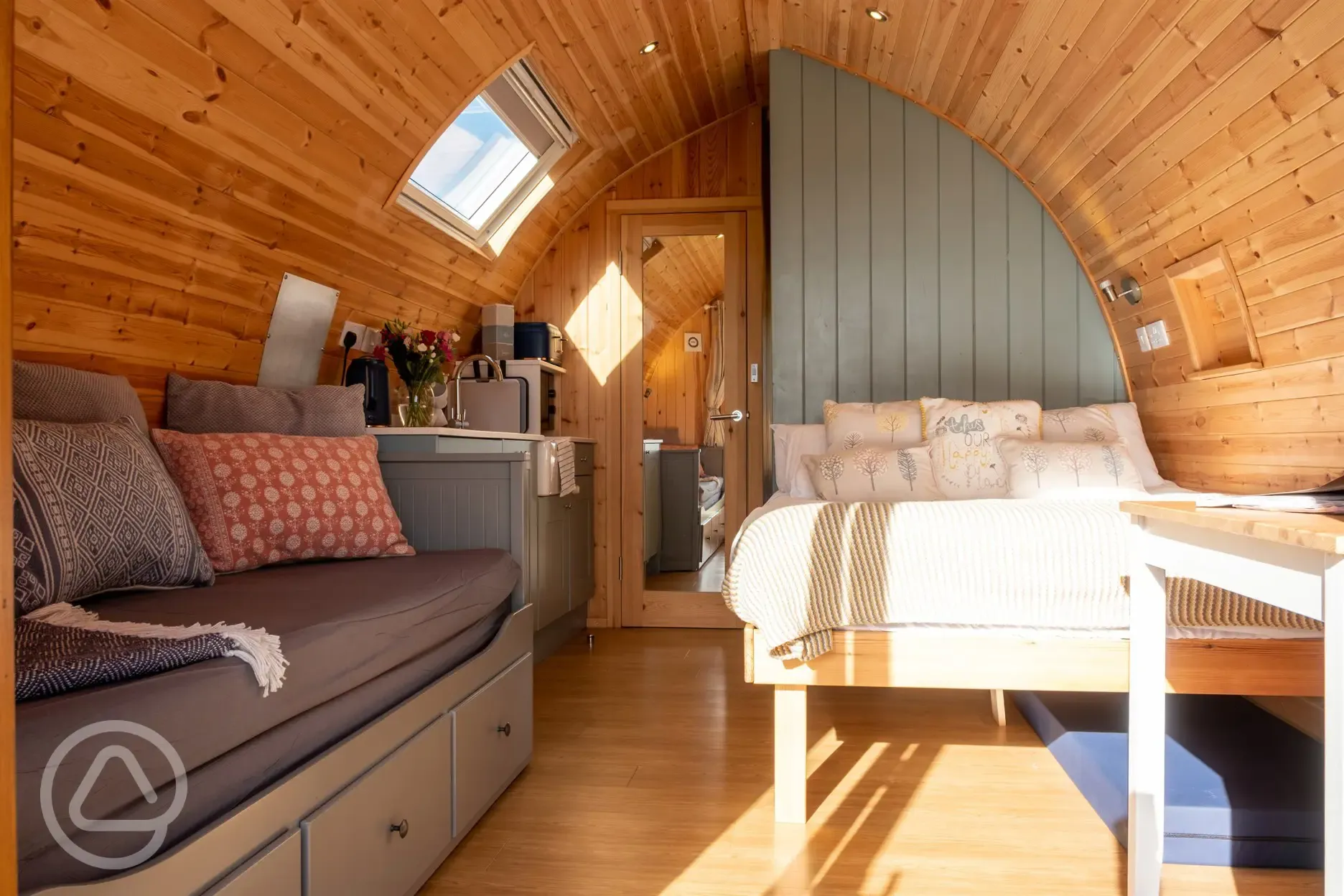 Cedar glamping pod interior