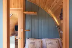 Willow glamping pod double bed Willow glamping pod double bed