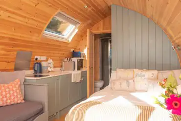 Cedar glamping pod interior