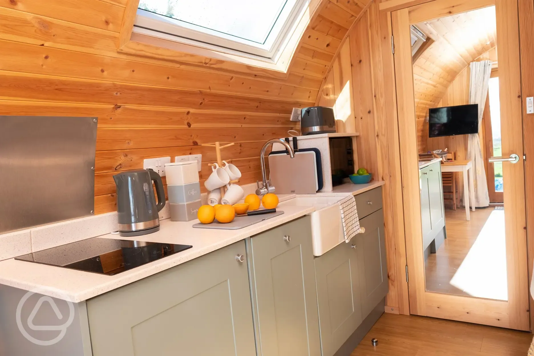 Willow glamping pod kitchenette