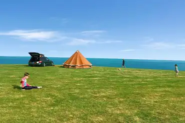 Non electric grass tent pitches with sea views