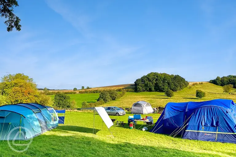 Non electric grass tent pitches at Oxcombe Campsite