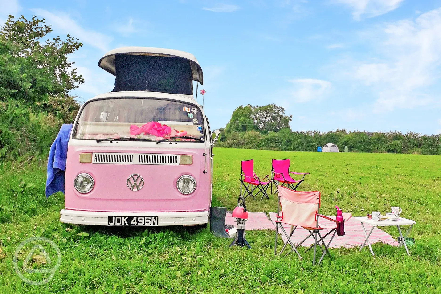 Campervan pitch, and probably our favourite set up!
