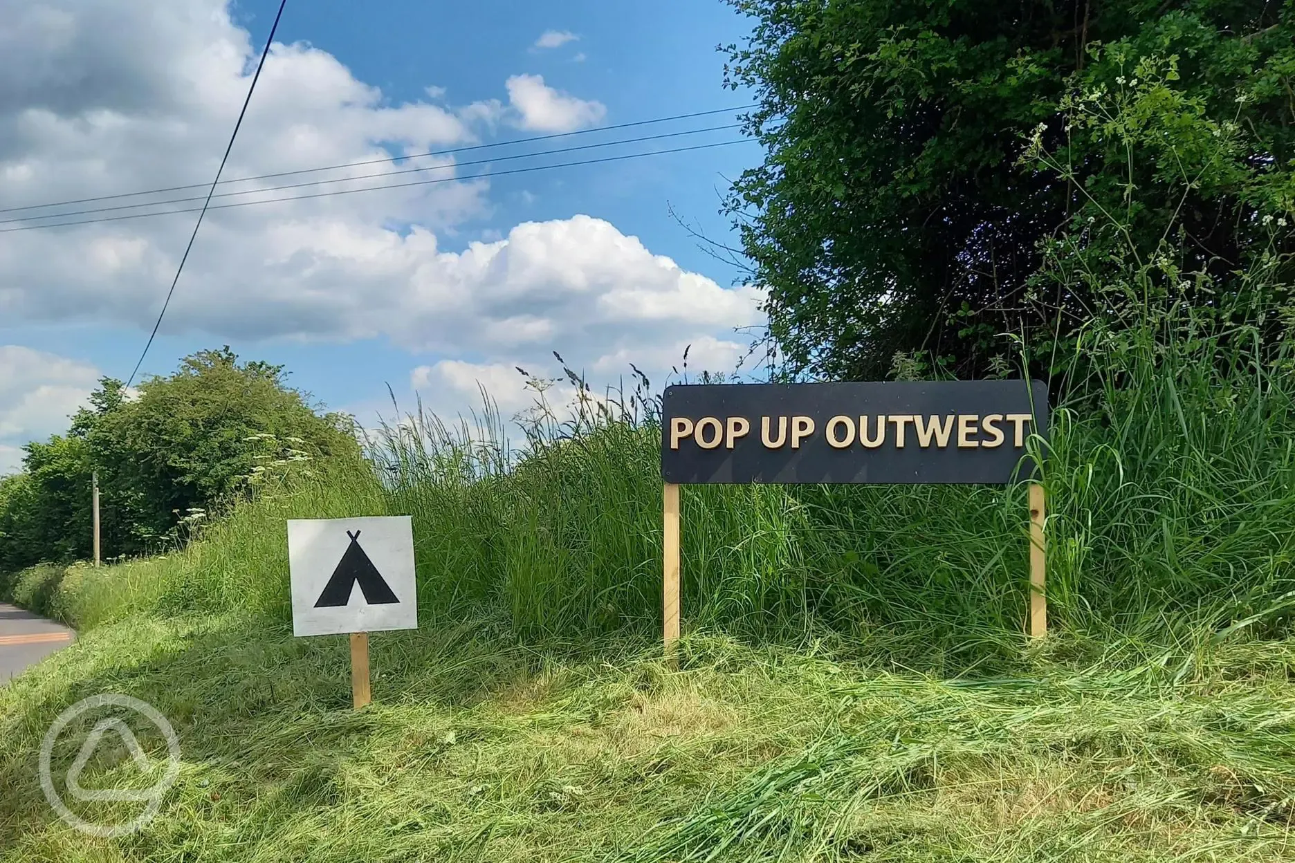 Camp entrance sign