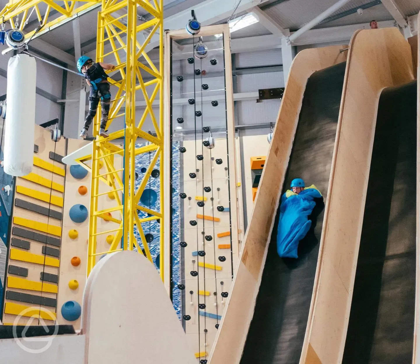 Indoor adventure climb, high ropes, ninja assault and adrenaline drop Indoor adventure climb, high ropes, ninja assault and adrenaline drop