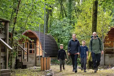 Woodland camping pods at Adventure Parc Snowdonia
