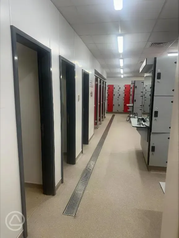 Facility block with lockers and hairdryers Facility block with lockers and hairdryers