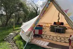 Furnished bell tent interior Furnished bell tent interior