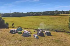 Aerial view of grass pitches