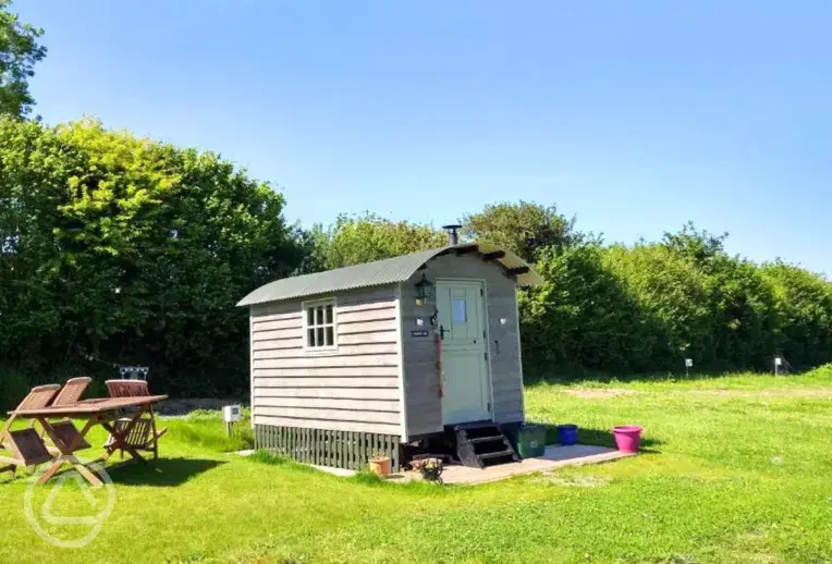 Shepherd's hut at Cannamore Camping