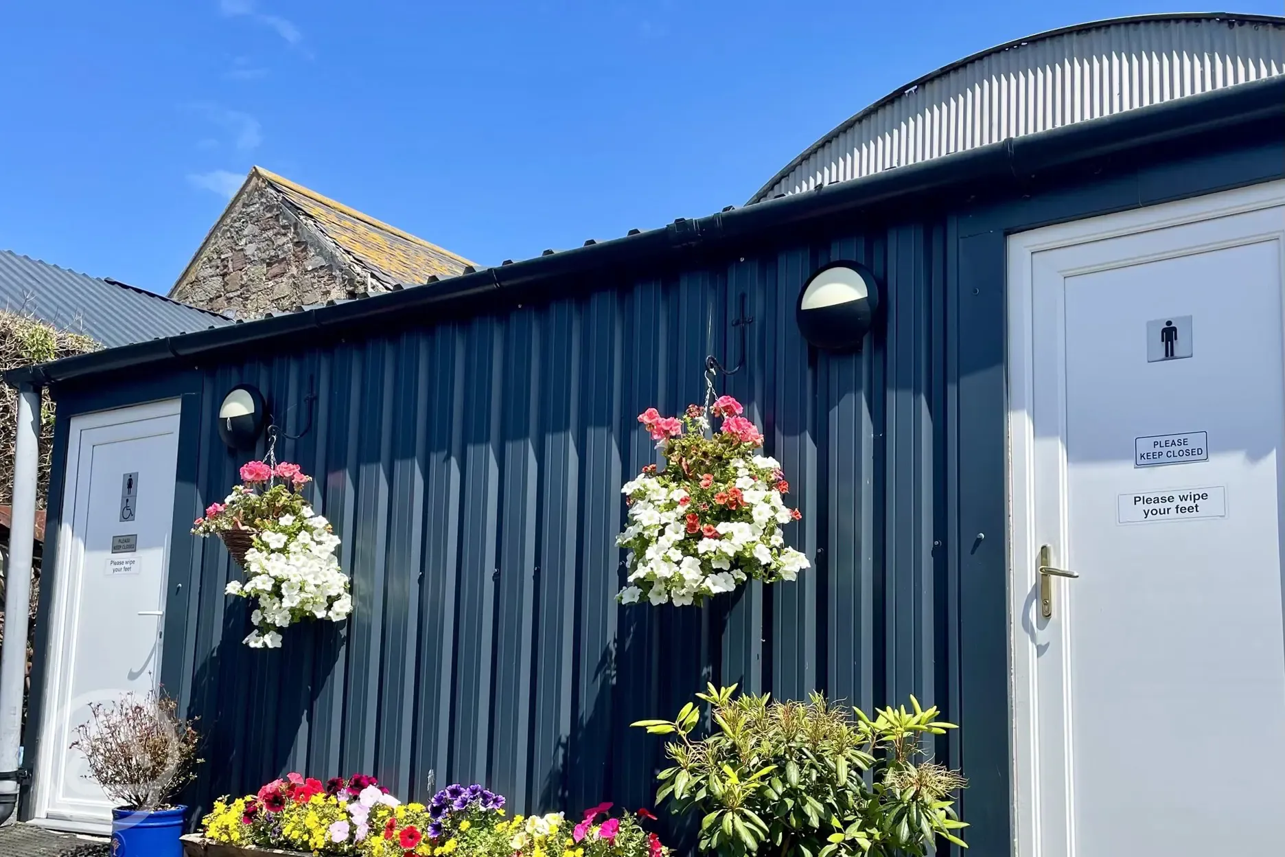 Shared facilities with toilets and showers