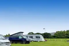 Electric grass touring pitches at Abbey Farm Rhuddlan