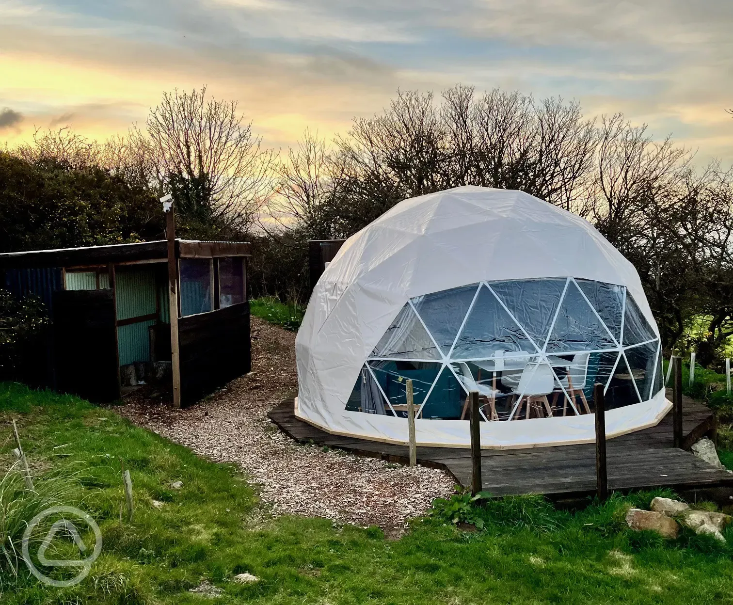 Glamping Geodome at The Hide Pembrokeshire