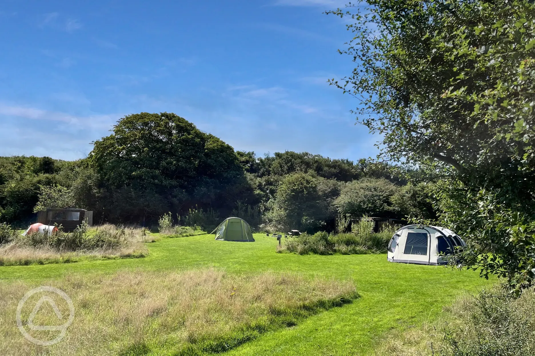 Non electric grass tent pitches