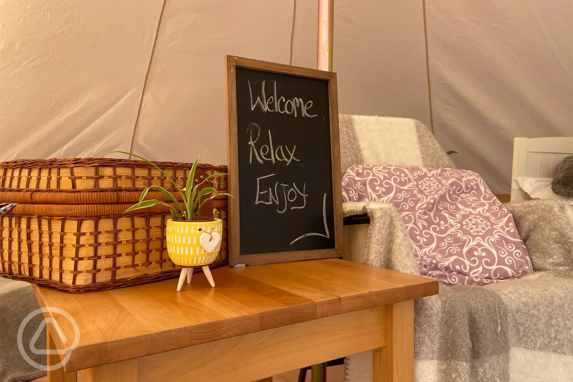 Furnished bell tent welcome 