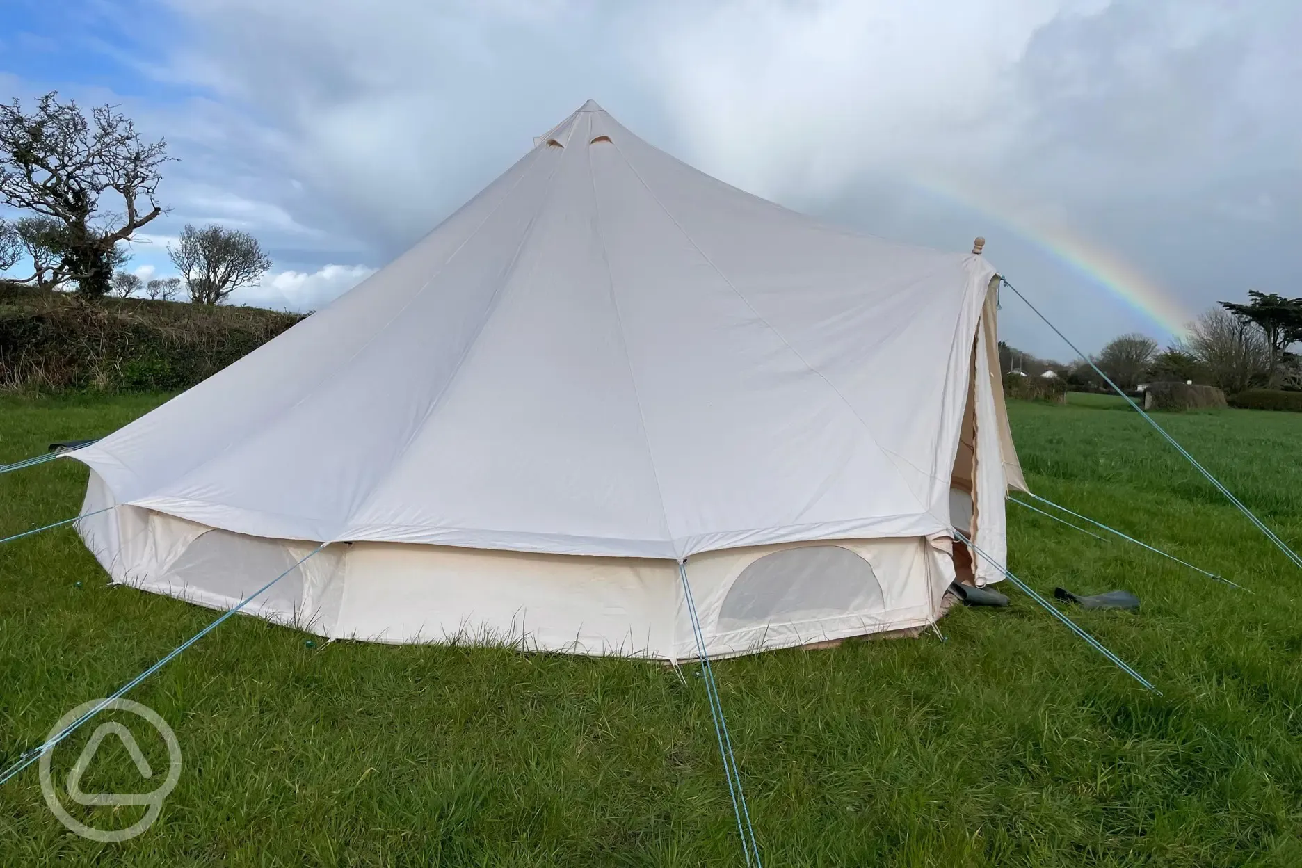 Exterior of unfurnished bell tent 