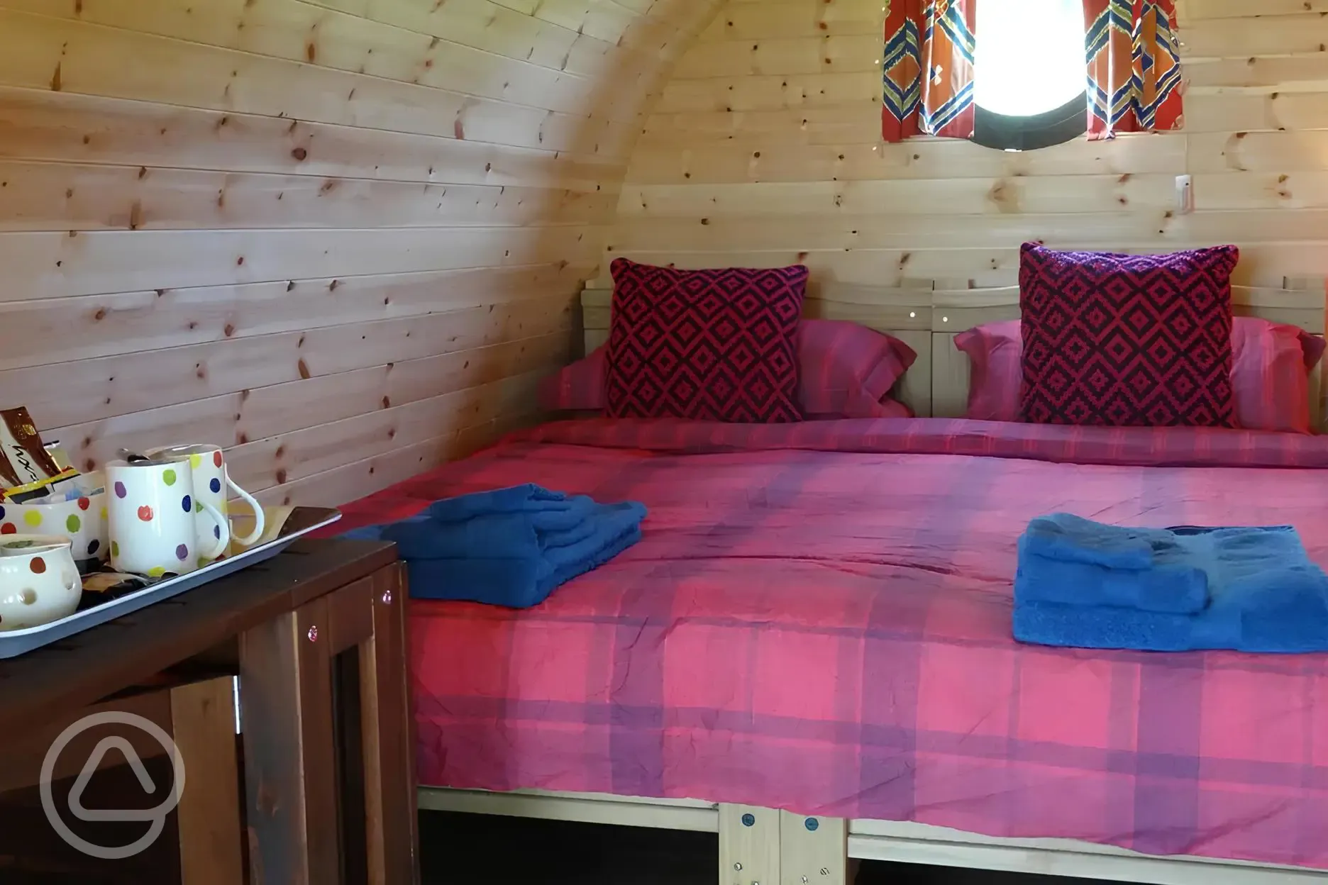 Camping pod interior