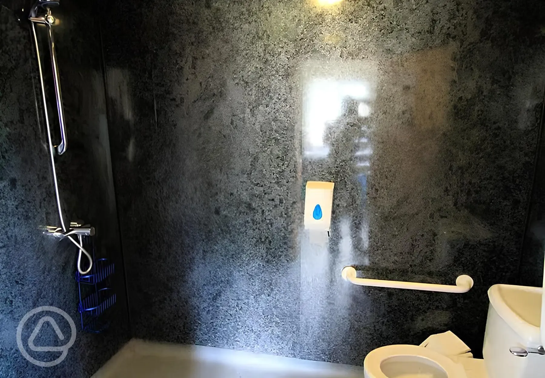 Shower and toilet