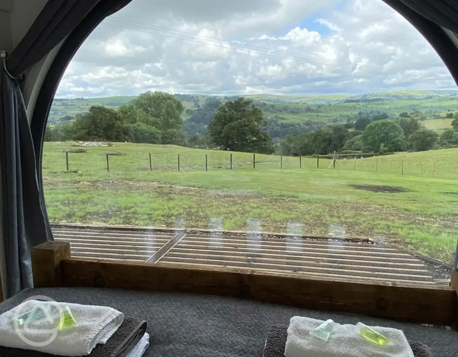 Severn glamping pod bedroom views