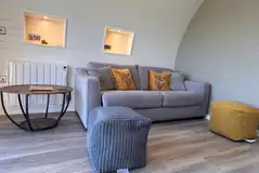 Edw double sofa bed and living area