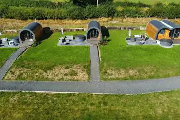 Aerial of Great House Farm Luxury Pods and Self Catering