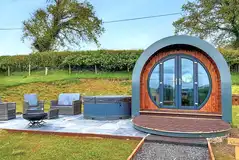 Three person (Chwefru and Irfon) glamping pods with hot tubs