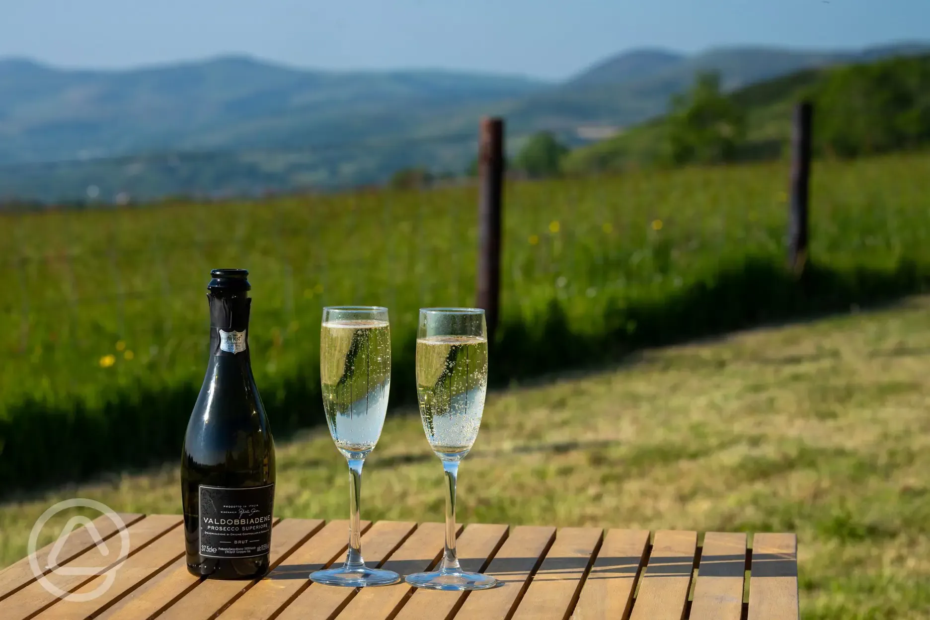 Prosecco and countryside views