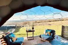 Glamping dome interior