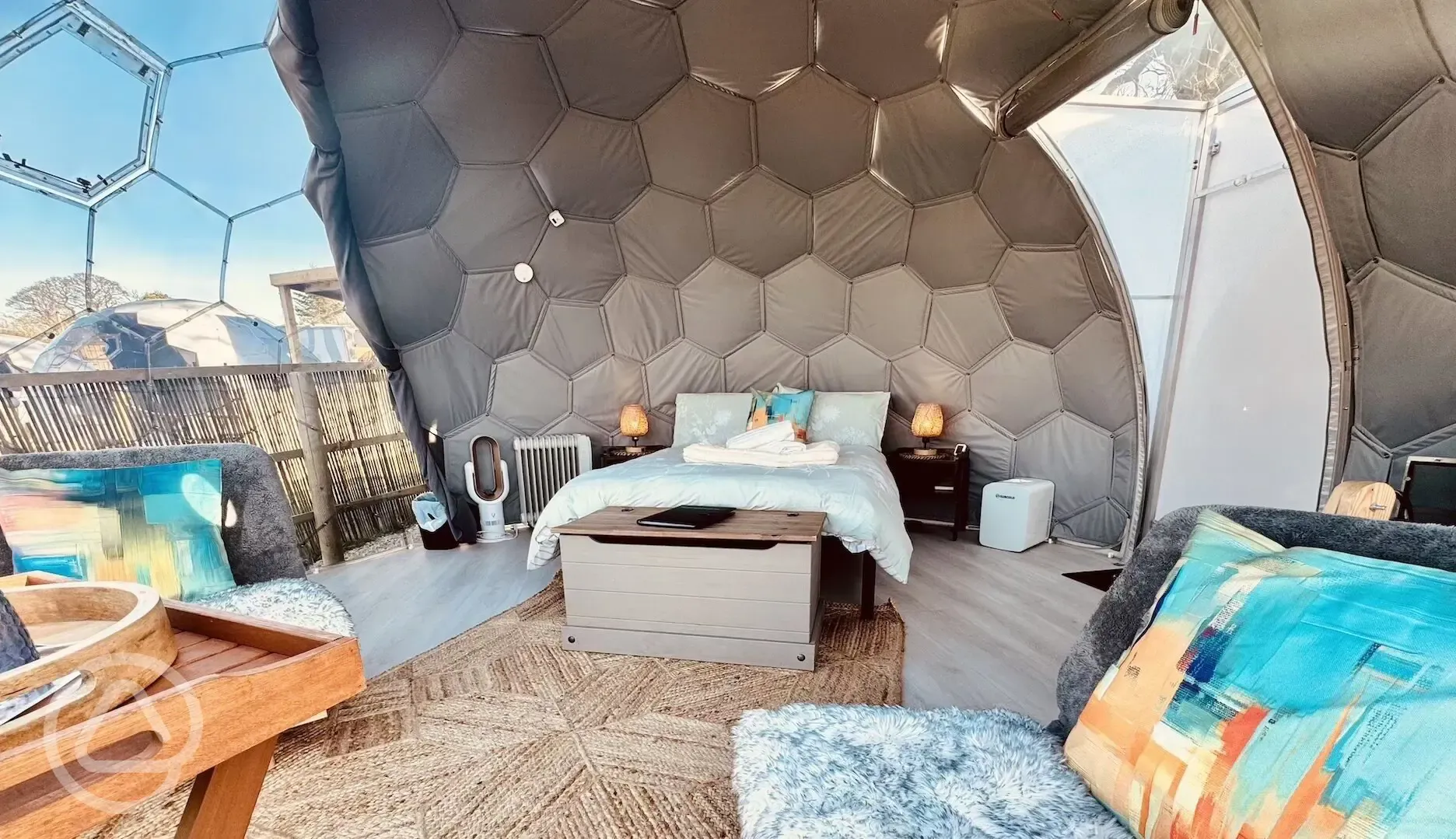 Glamping dome interior