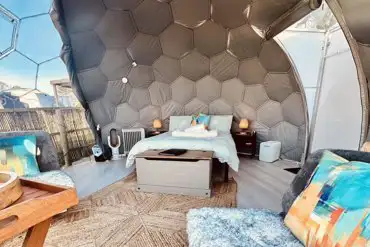 Glamping dome interior