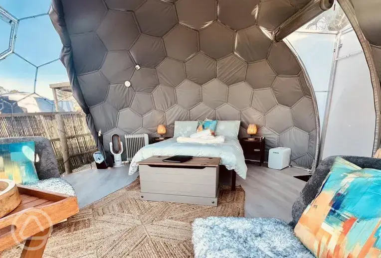 Glamping dome interior