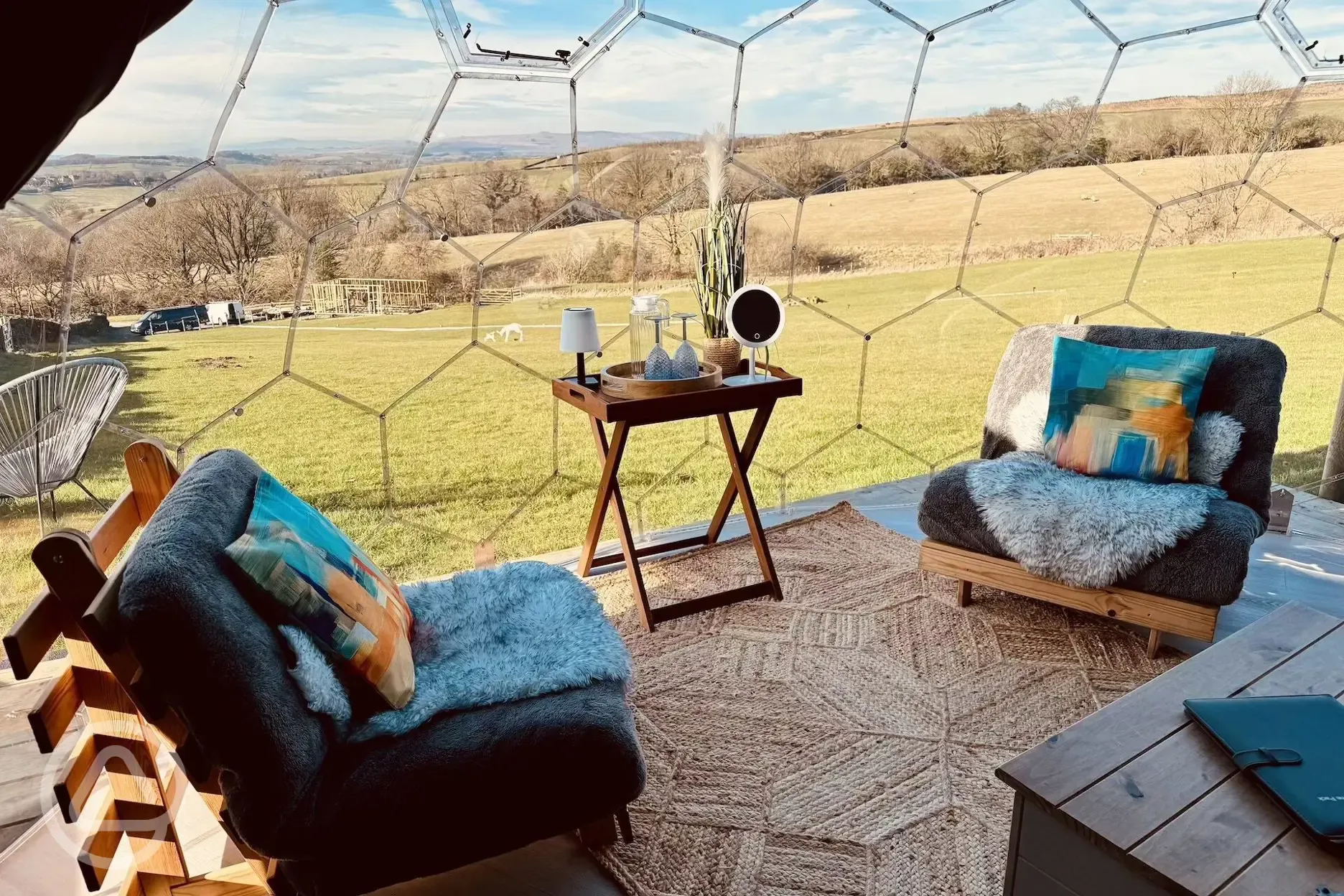 Glamping dome interior