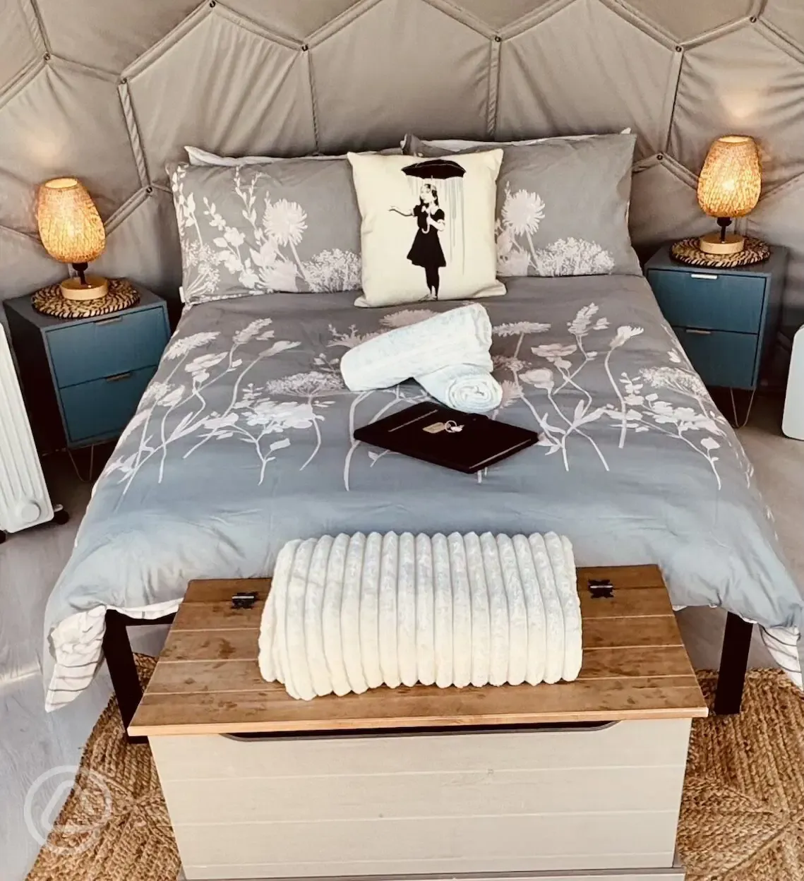 Glamping dome interior