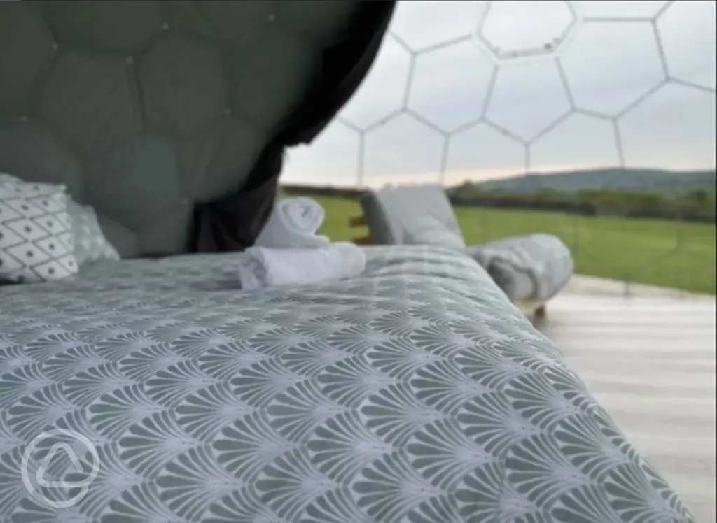 Glamping dome bed