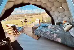 Glamping dome interior