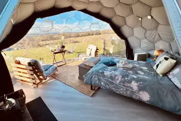 Glamping dome interior