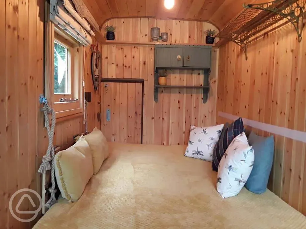 Glamping trailer interior