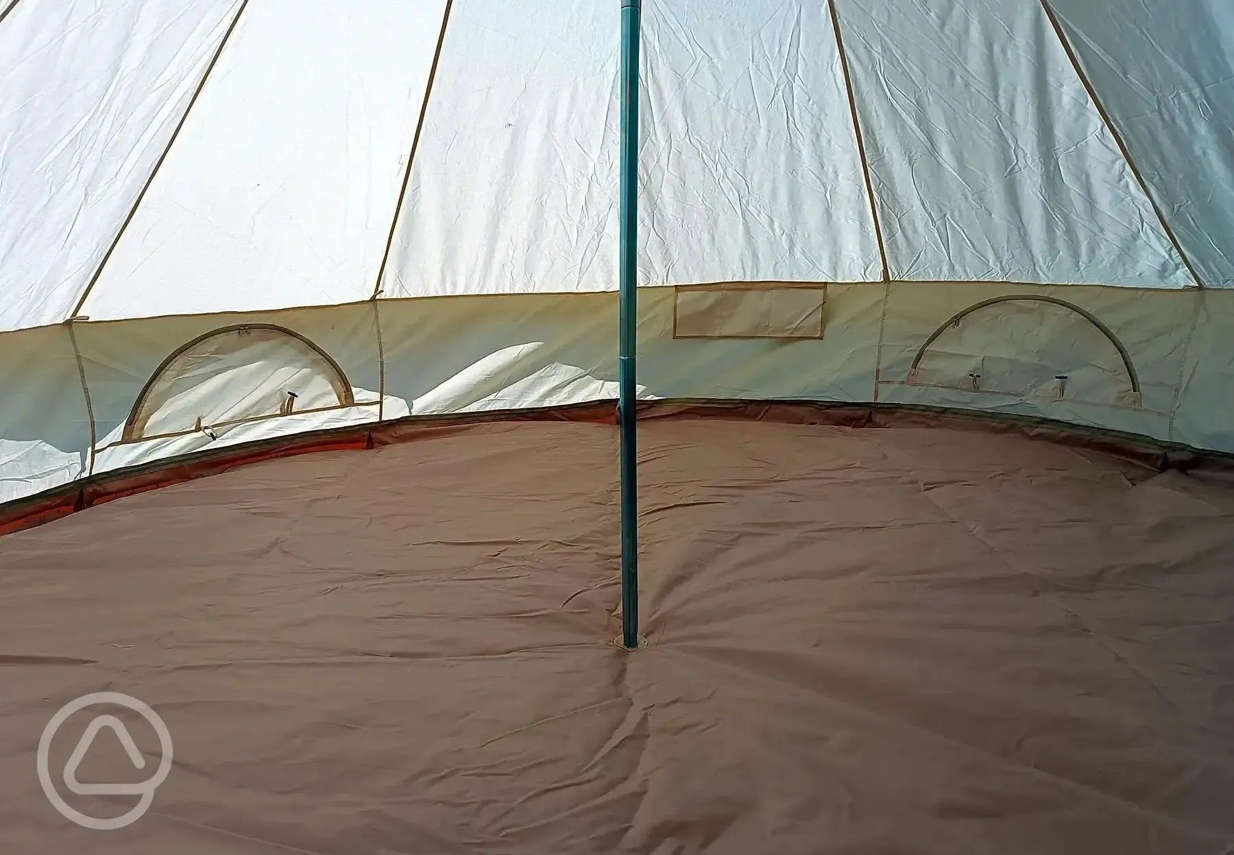 Unfurnished bell tent interior