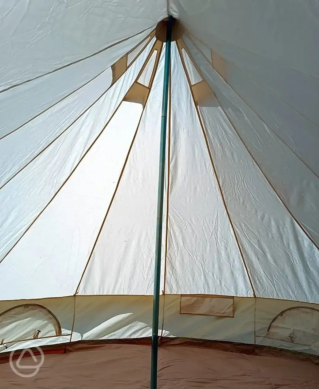 Unfurnished bell tent interior