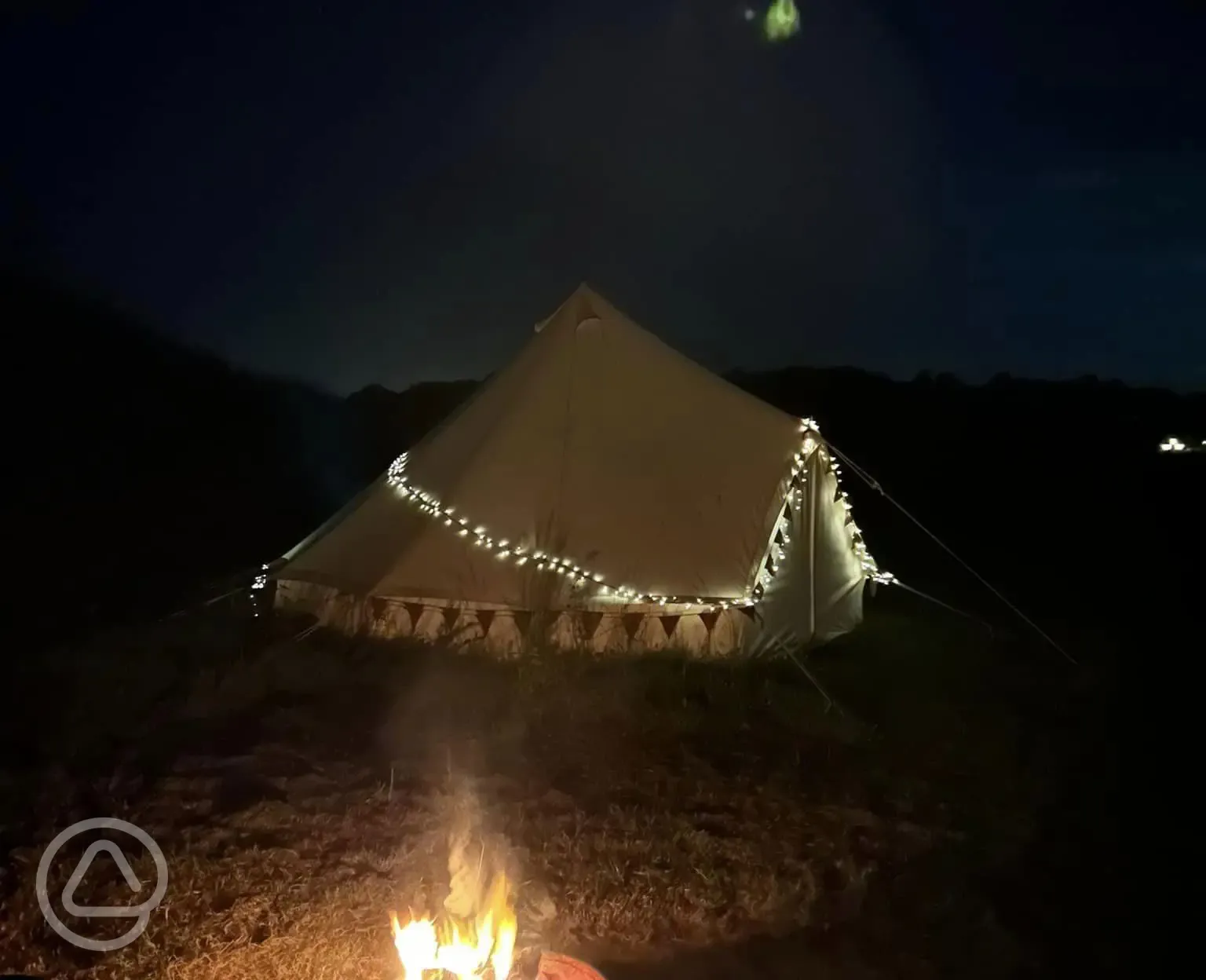 Bell tent at night