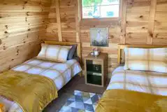 Twin glamping pod interior