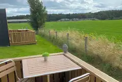 View from the glamping pods patio areas