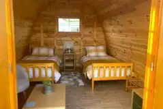 Twin glamping pod interior