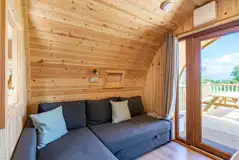 Four person pod L-shaped double sofa bed
