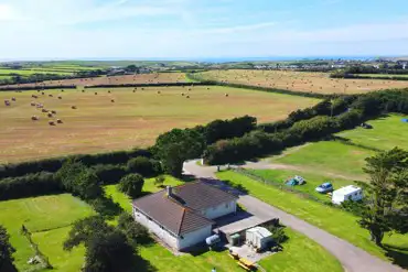 Aerial of Tresco Farm Campsite