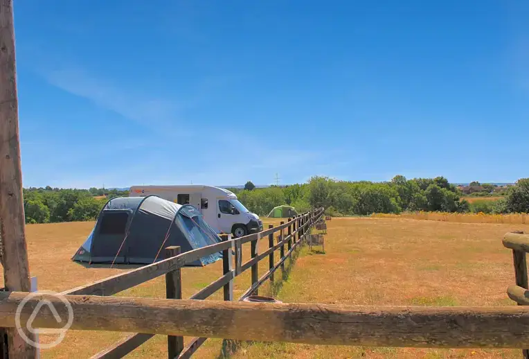 Grass pitches with optional electric (6m x 6m) at Greenacres Campsite