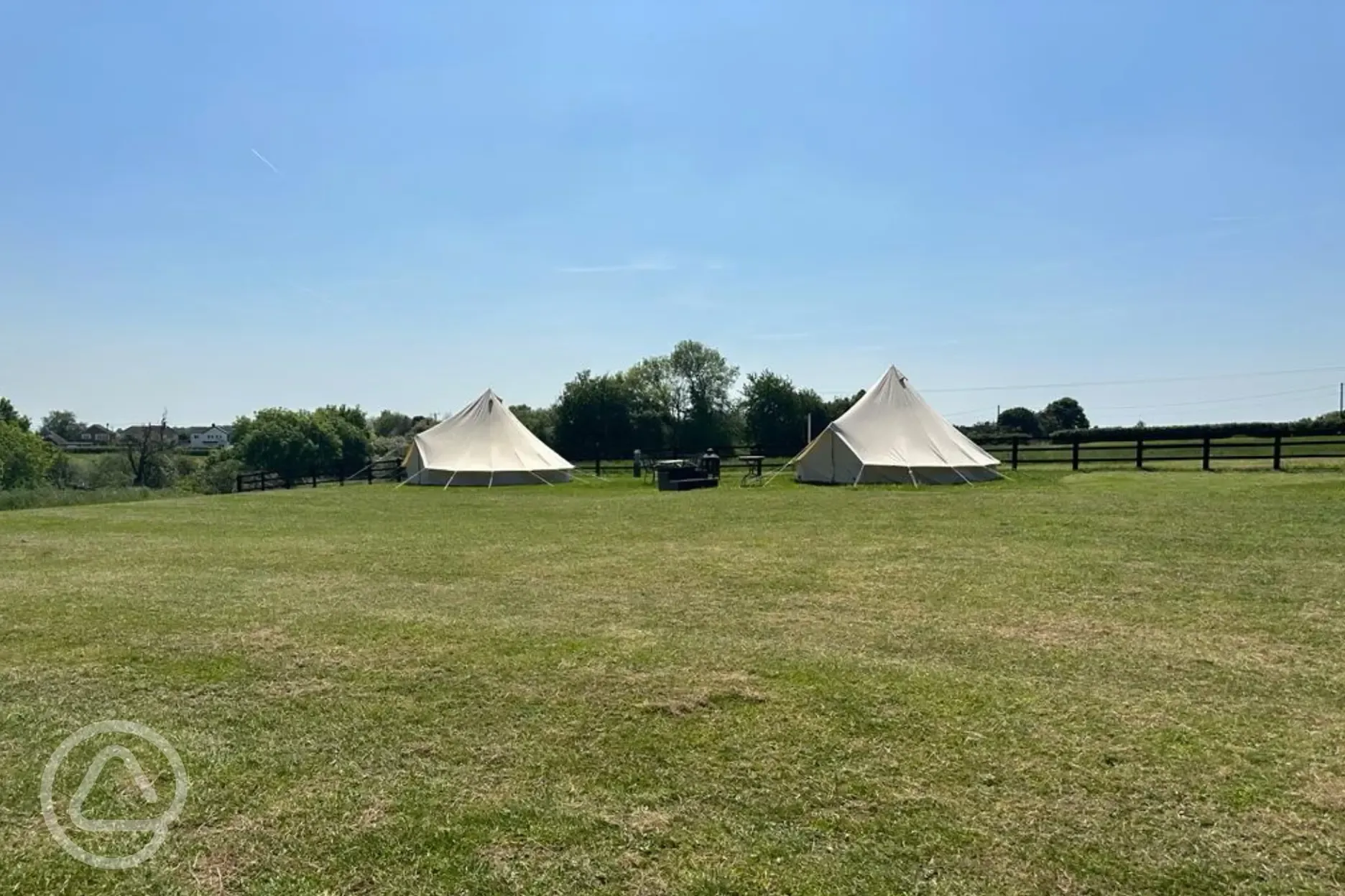 Two bell tents at Greenacres Campsite